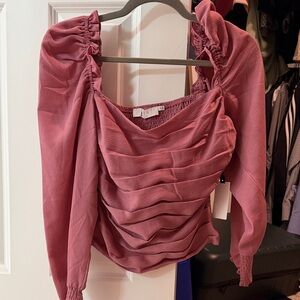 Astr Ruched Mauve Blouse